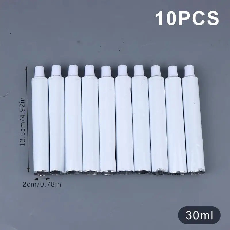 10-Pack Empty Aluminum Paint Tubes – 30ml, 60ml & 100ml