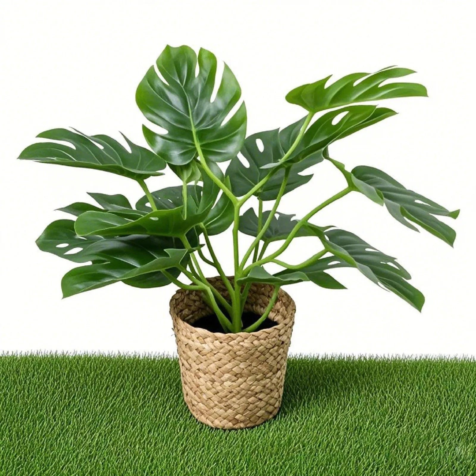 Artificial Monstera Leaf Faux Potted Plant | Realistic Decor Artificial Potted Plant Peaceful Pleasures Health and Wellness