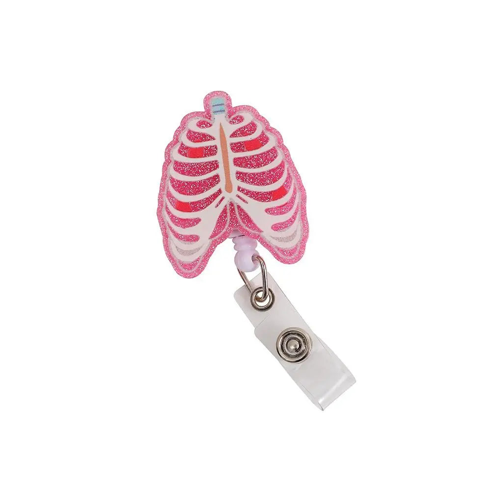 Stretchable Organs Badge Clip High Resilience Fall-proof Nurse Badge Holder Cartoon Chest Card Name Card Holder Office Supplies Peaceful Pleasures Health and Wellness thorax