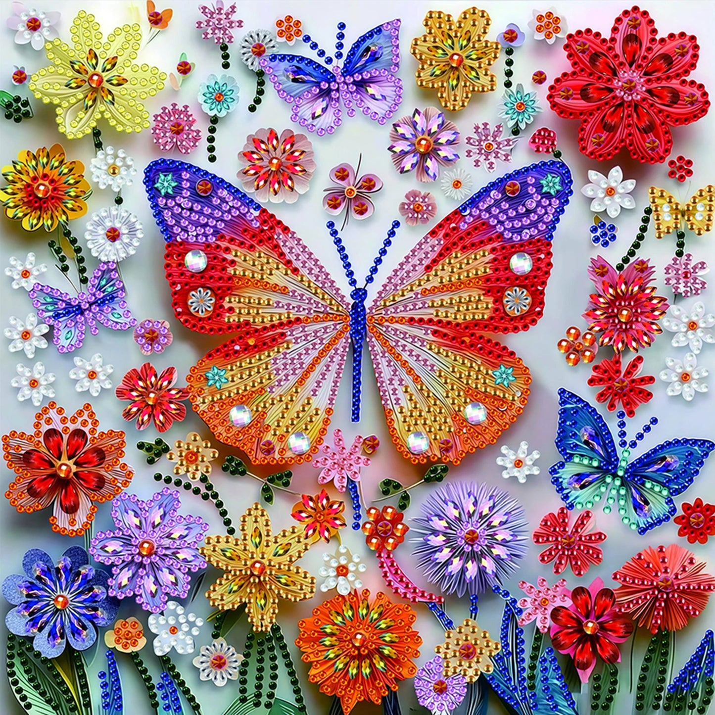Animals Special Shaped 5D DIY Partial Drill Diamond Art Kit for Adults DIY Gift Home Decor Crystal Diamond Art 11.81 X11.81inch Peaceful Pleasures Health and Wellness Colorful Butterfly