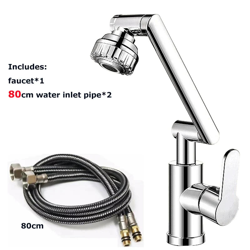 Rotating Dual-Mode Kitchen & Bathroom Faucet – Hot & Cold
