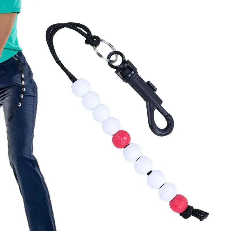 Golf Stroke Score Counter With Golf Bead Chain Stroke Bead Counter Bracelet With Simple Clip Nylon Woven Rope Golf Training Aids Peaceful Pleasures Health and Wellness