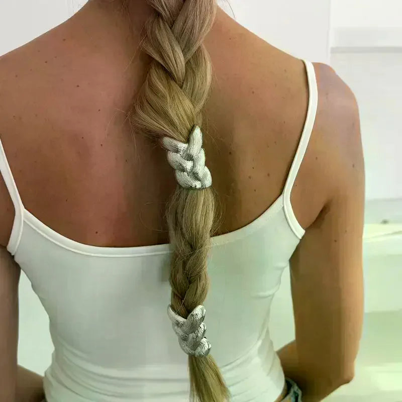 Metal Braid Elastic Hair Tie – Fashion Ponytail Rope