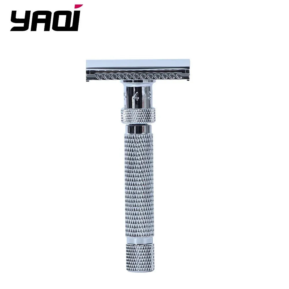 Yaqi Adjustable The Final Cut Chrome Color mens Safety Razor 77mm Handle Length And 12mm Handle Diameter For Boyfriend's Gift Peaceful Pleasures Health and Wellness RAA2001-C