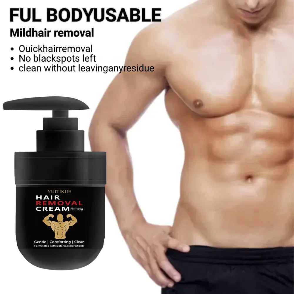 YUITIKUE Men's Hair Removal Cream 100g – Full Body, No Black Spots Hair Removal Cream Peaceful Pleasures Health and Wellness