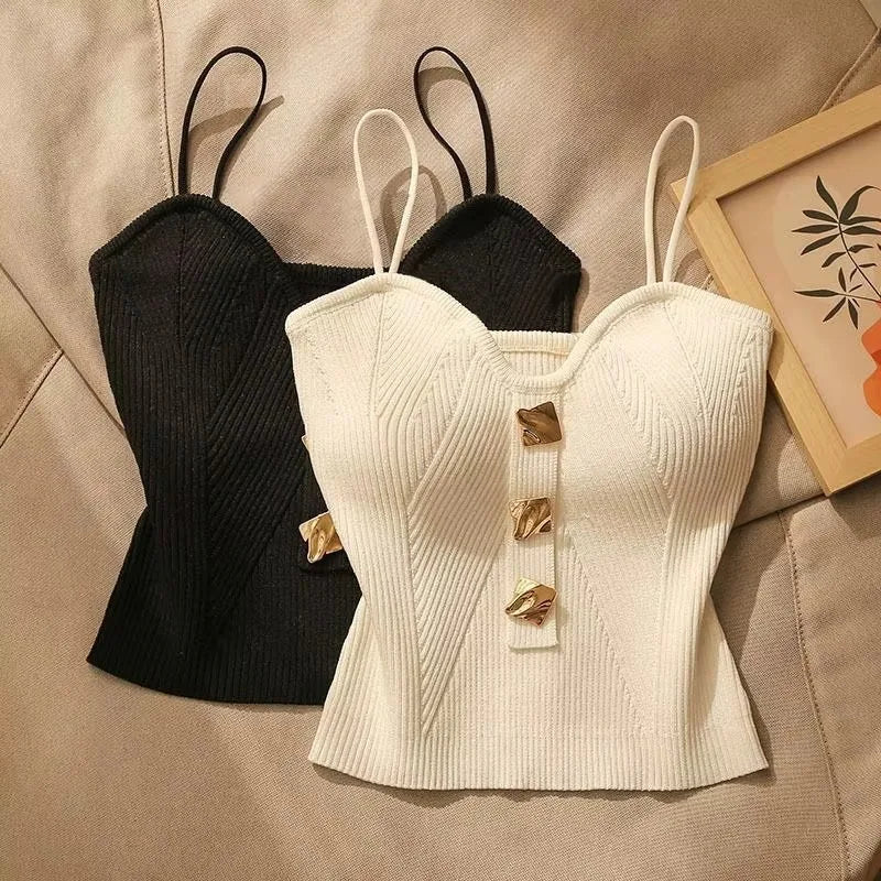 Cross Knit Women's Sleeveless Camisole Tank Top | Slim Fit