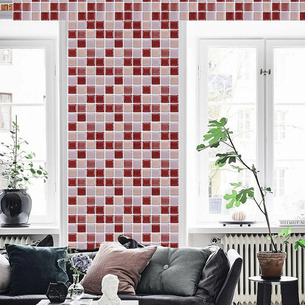 Self-adhesive Mosaic Tile Stickers Stick Bathroom Kitchen Wall Decal