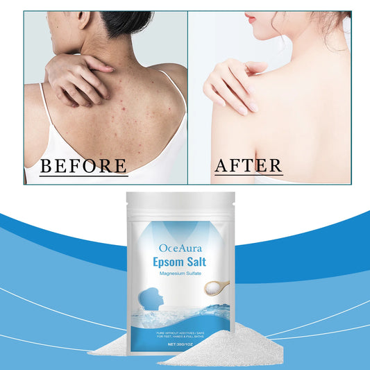 OceAura Epsom Salt Bath Soak – Mineral Exfoliating Bath Crystals Epsom Salt Bath Soak Peaceful Pleasures Health and Wellness