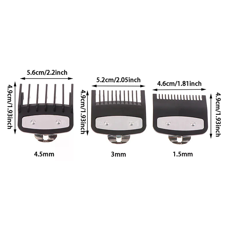 3Pcs Hair Clipper Guards Guide Combs Trimmer Cutting Guides Styling Tools Attachment Compatible 1.5mm 3mm 4.5mm Peaceful Pleasures Health and Wellness