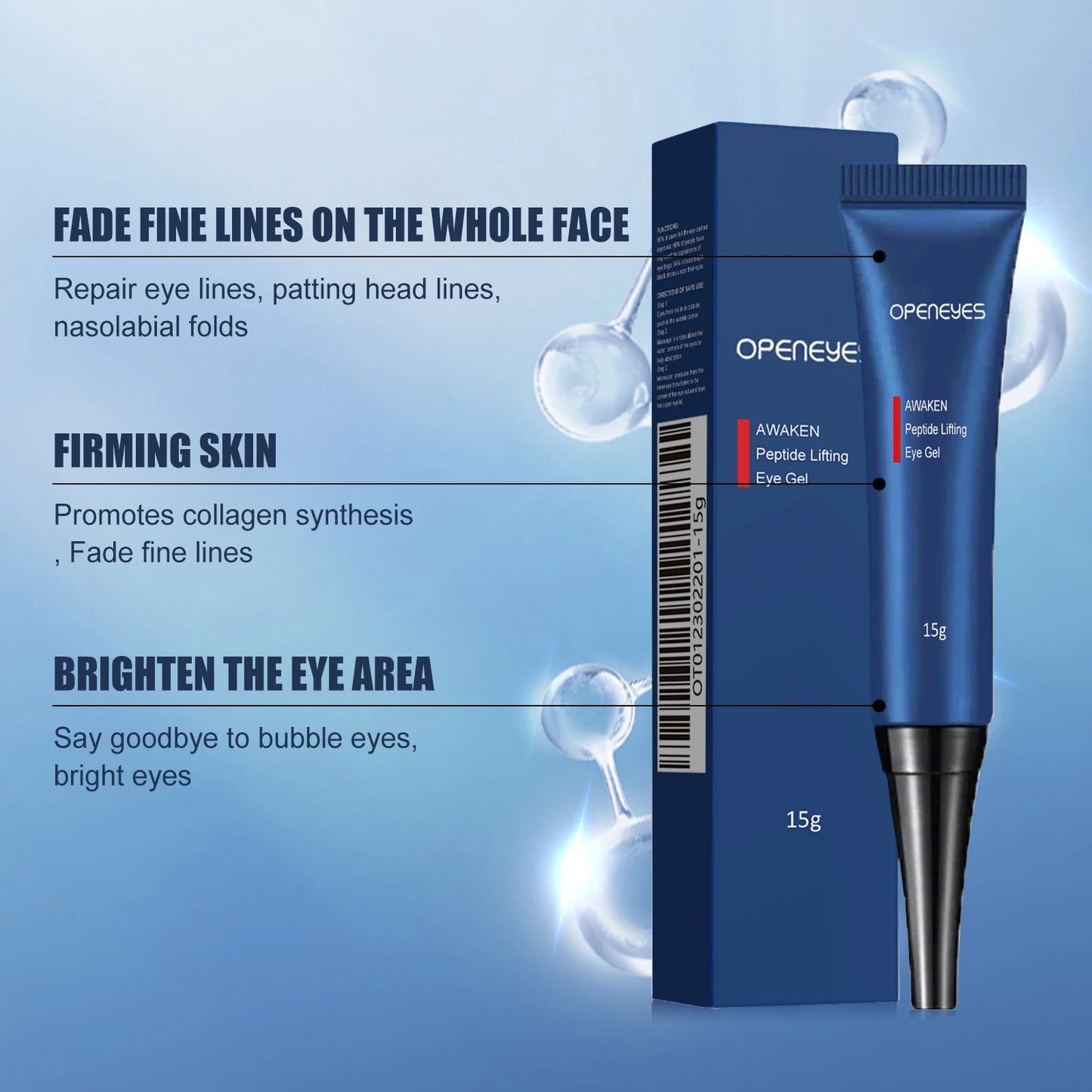 Retinol Eye Cream Fade Eye Bags Smooth Wrinkles Reduce Dark Circles Lift Firm Skin Hydrate Nourish Men Daily Use Eye Firm Cream Peaceful Pleasures Health and Wellness