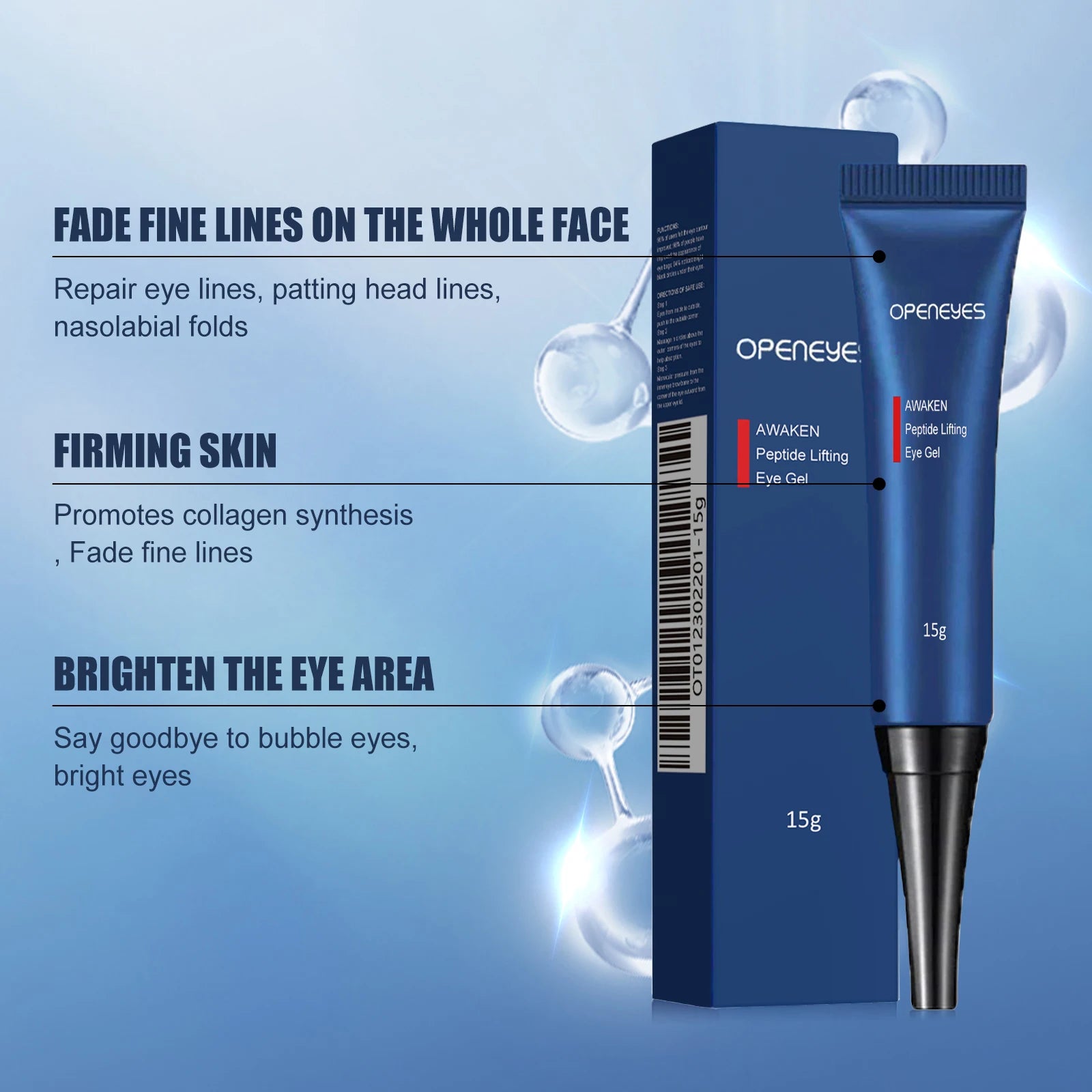 Retinol Eye Cream Fade Eye Bags Smooth Wrinkles Reduce Dark Circles Lift Firm Skin Hydrate Nourish Men Daily Use Eye Firm Cream Peaceful Pleasures Health and Wellness
