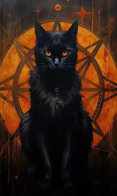 Victorian Gothic Black Cat Raven Canvas Wall Art Print | Occult Décor Gothic Canvas Print Peaceful Pleasures Health and Wellness ZLH5379 90x130cm No Frame