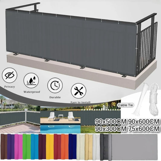 Balcony Privacy Screen Patio Fence Screen for Balcony Cover Waterproof Garden Sunshade Cloth with Grommets UV Protection Shelter Peaceful Pleasures Health and Wellness