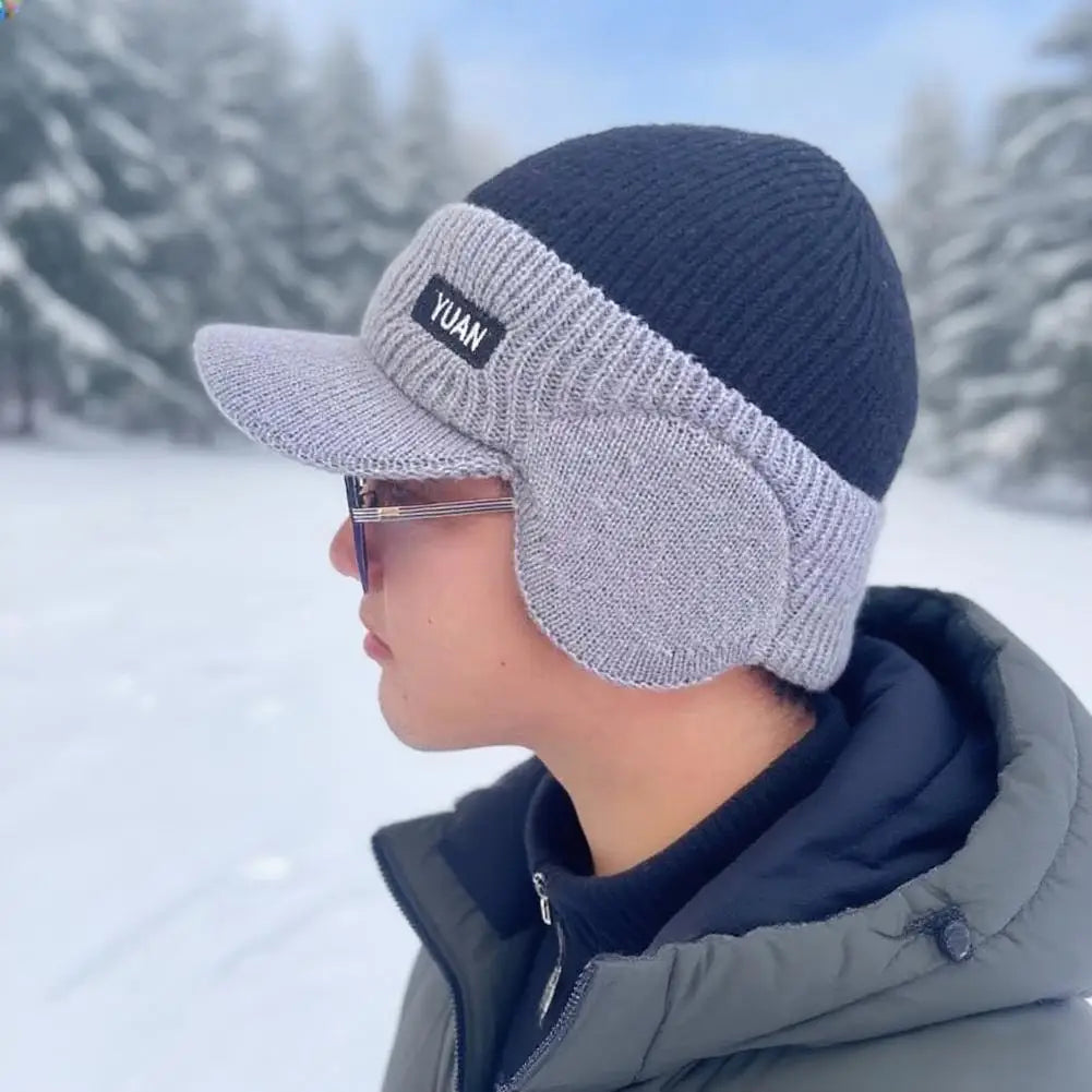 Men's Winter Knit Baseball Cap with Earflap Earmuffs Winter Earflap Cap Peaceful Pleasures Health and Wellness