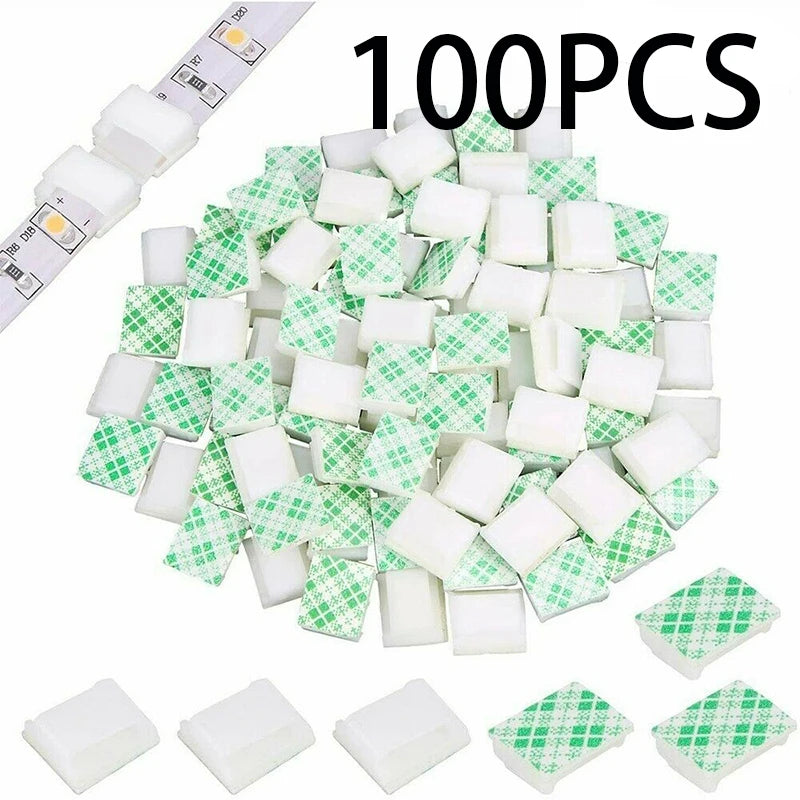 Light Strip Mounting Clips Self Adhesive Led Fasteners Holder Cable