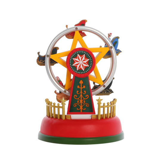 Glowing Music Carousel Ferris Wheel Christmas Gift Christmas Decoration Rotating Merry Go Round Without Batteries Peaceful Pleasures Health and Wellness B