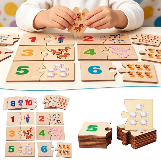 Number Animal Matching Puzzle | Preschool Learning Toy for Kids Educational Puzzle Toy Oasis Select Default Title