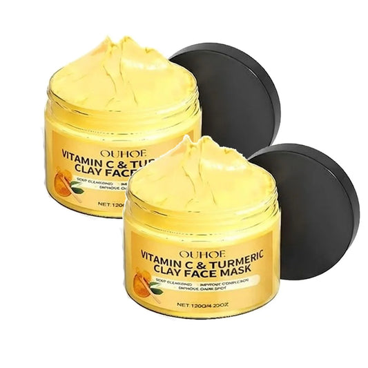 Turmeric Vitamin C Clay Mask Clay for Dull & Blemish-Prone Skin, Deep Cleansing Facial Mask, Face Masks Skincare Oil Control Peaceful Pleasures Health and Wellness