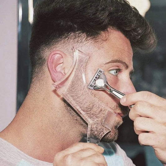 Men's Beard Shaping Tool & Stencil Comb – Stainless Steel Beard Shaping Tool Peaceful Pleasures Health and Wellness
