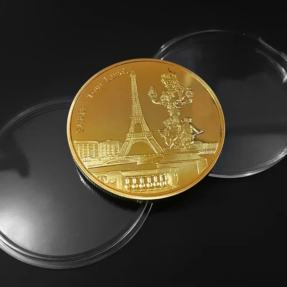 Paris Eiffel Tower Coin Collection Travel Collection Commemorative Coins Commemorative Coins Non-currency Peaceful Pleasures Health and Wellness