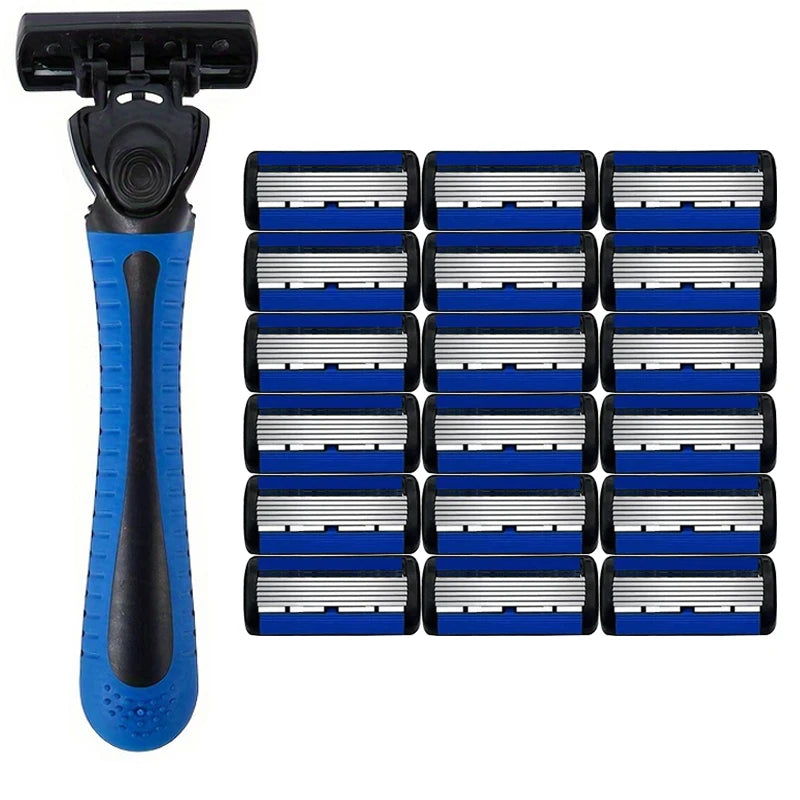 6-Layer Manual Safety Razor | Stainless Steel for Travel & Home