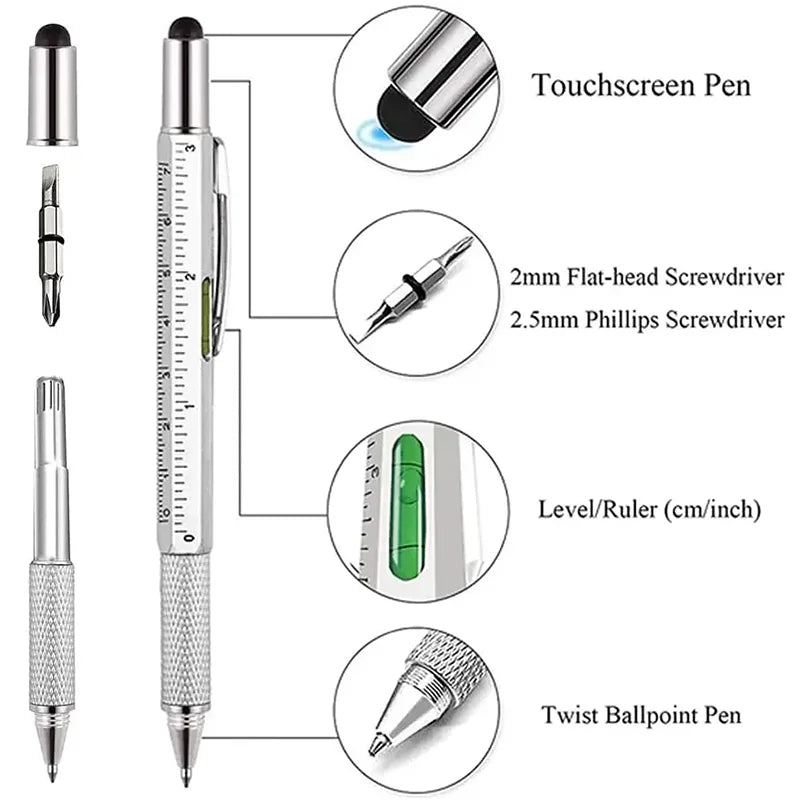 7-in-1 Stylus Pen | Screwdriver, Ruler, Level & Ballpoint