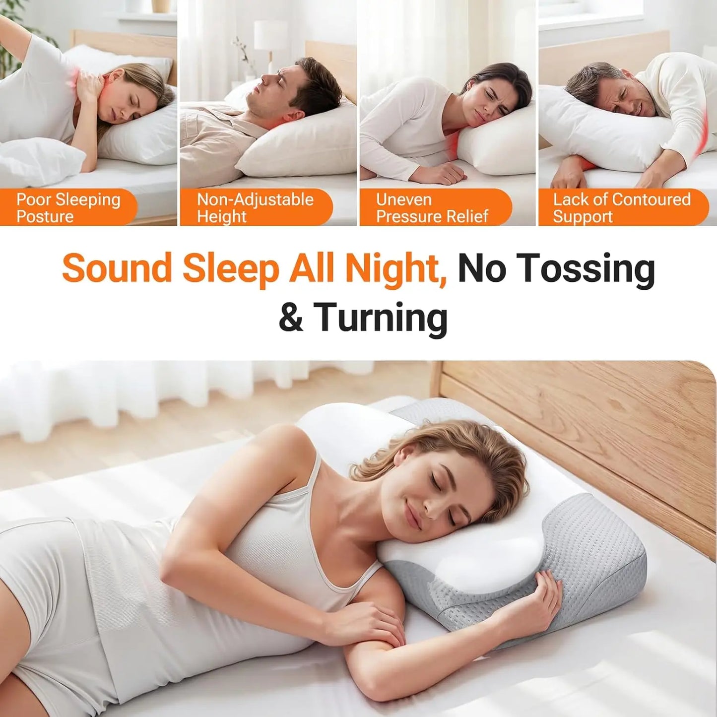Adjustable Inflatable Cervical Pillow – Memory Foam Peaceful Pleasures Health and Wellness