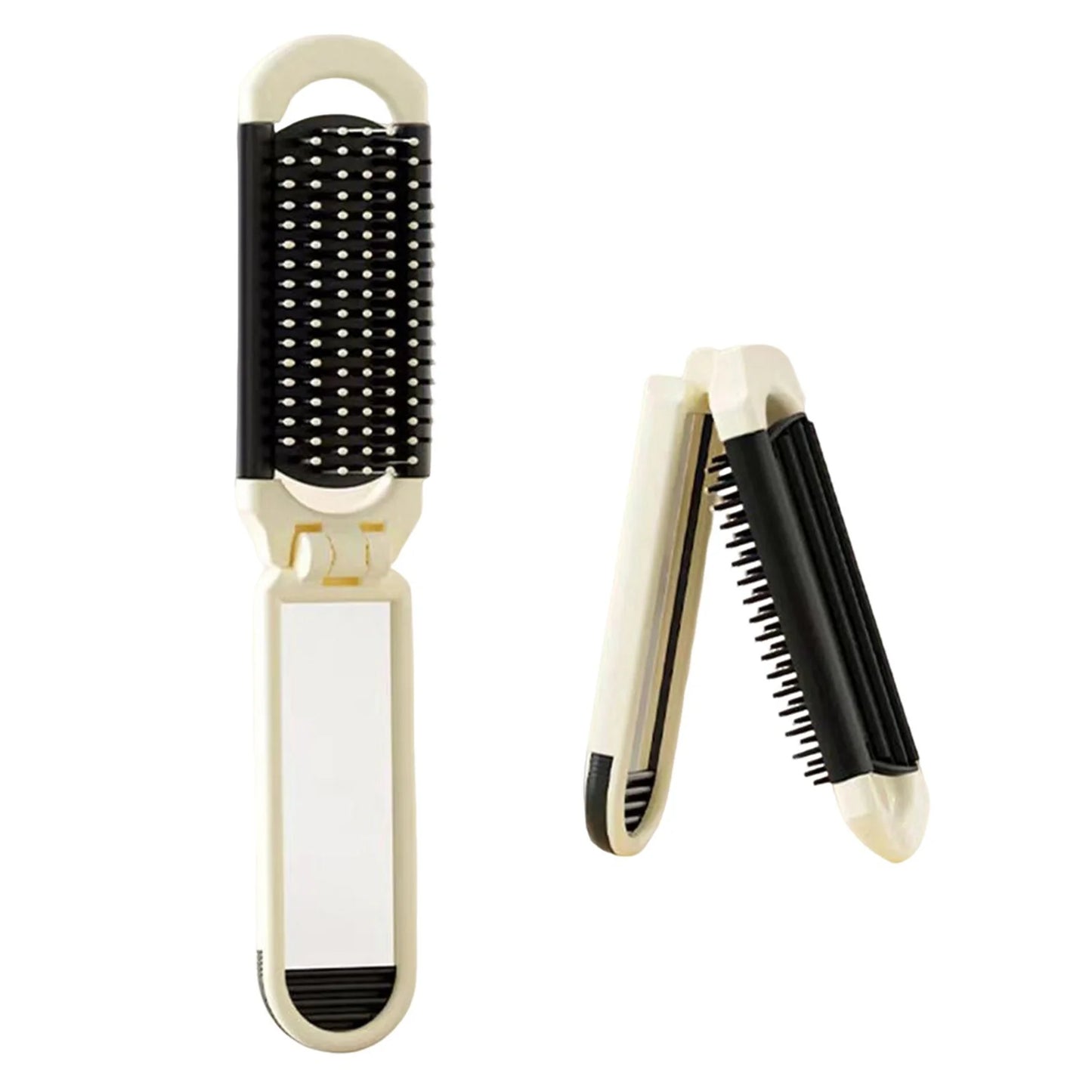 1PCS Folding Mini Pocket Hair Comb with Mirror Portable Massage Comb Brush for Salon Travel Outdoor Makeup Styling Tools Peaceful Pleasures Health and Wellness style 1