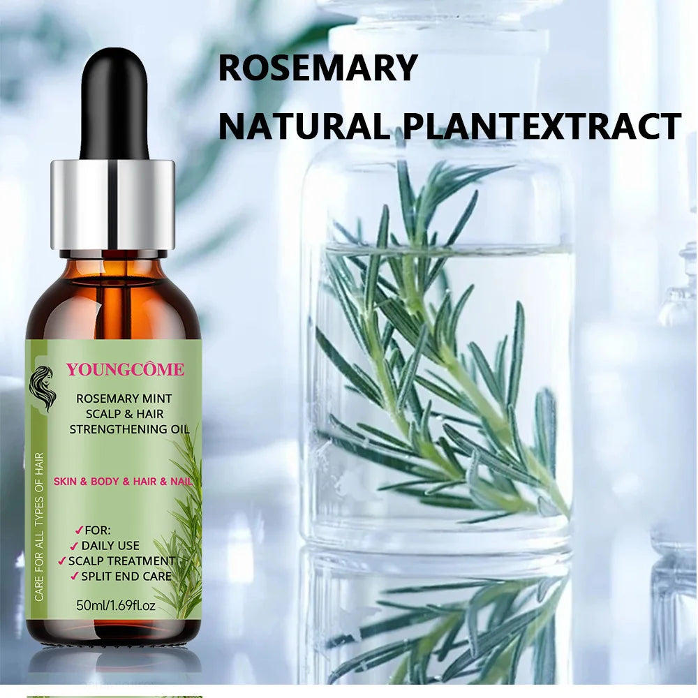 Rosemary Mint Scalp Hair Strengthening Oil,Deep Hydration,Repairs Damage，Enhances Shine，Promotes Growth，Smooths & Detangles Peaceful Pleasures Health and Wellness