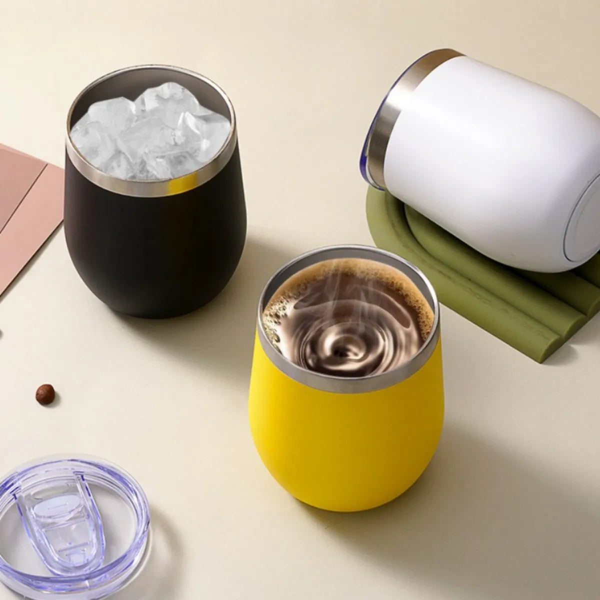 12oz egg cup 304 stainless steel U-shaped egg cup with lid beer cold cup portable eggshell cup Peaceful Pleasures Health and Wellness