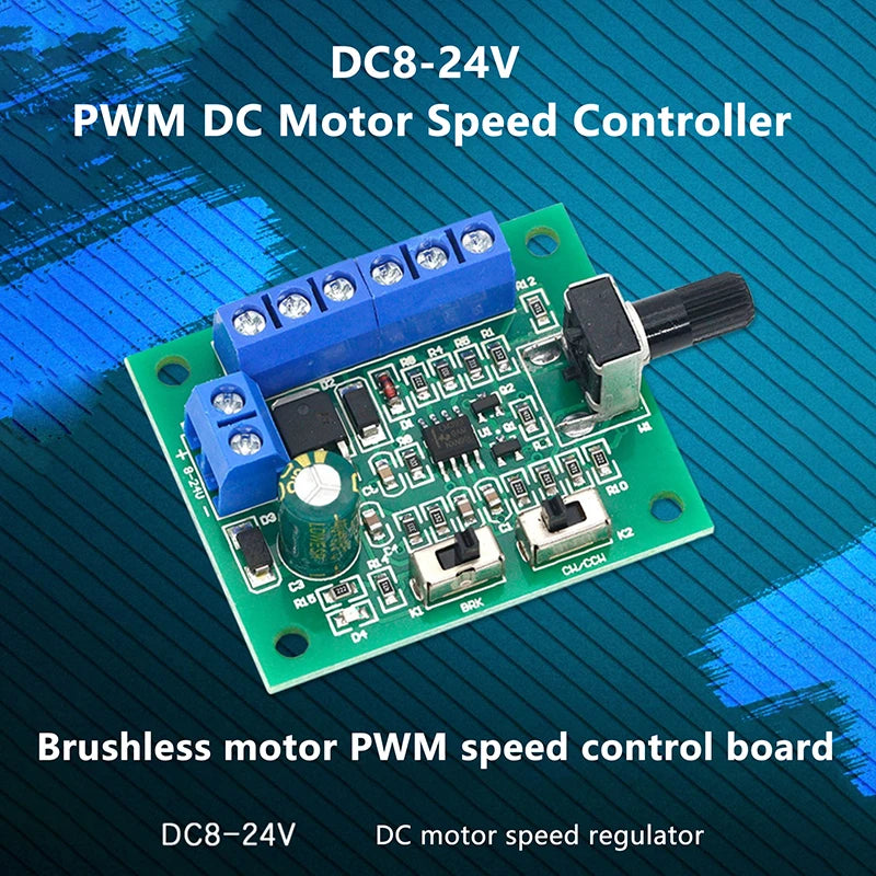 New DC 8V-24V Brushless DC Motor Driver Controller Board PWM Driver Fan Motor Speed Governor Forward And Backward Control 18KHz Peaceful Pleasures Health and Wellness