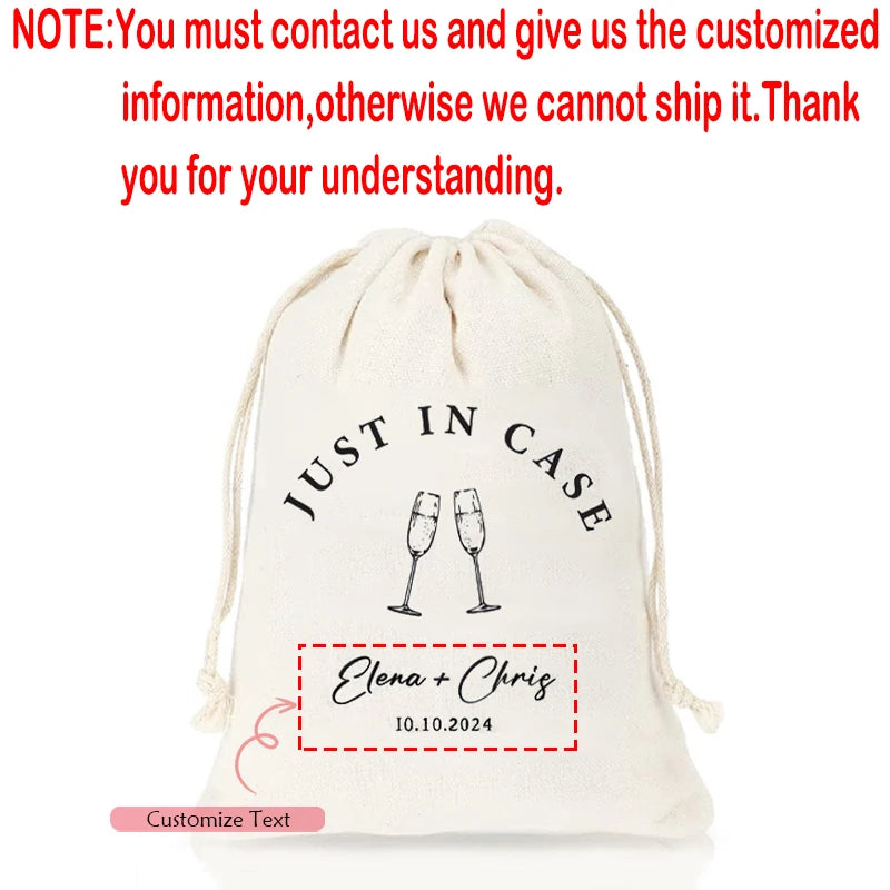 5-Pack Personalized Hangover Kit Drawstring Bags | Wedding Favors