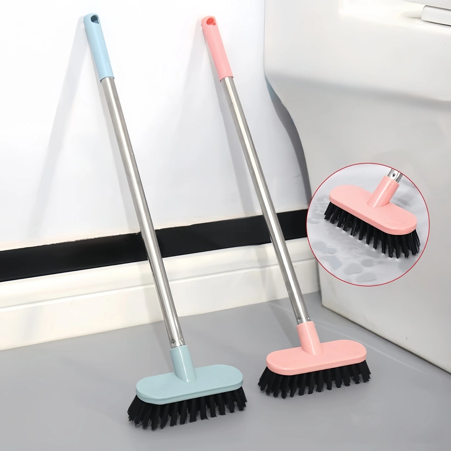 Heavy Duty Floor Scrub Brush | Long Handle & Stiff Bristles
