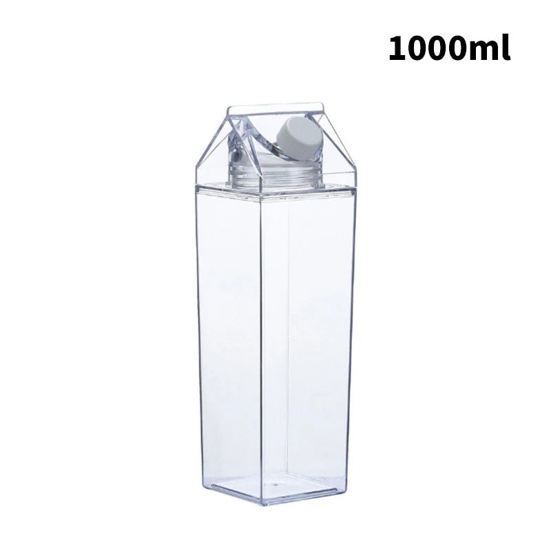 Milk Carton Water Bottle 500ml/1000ml | Leakproof & Reusable