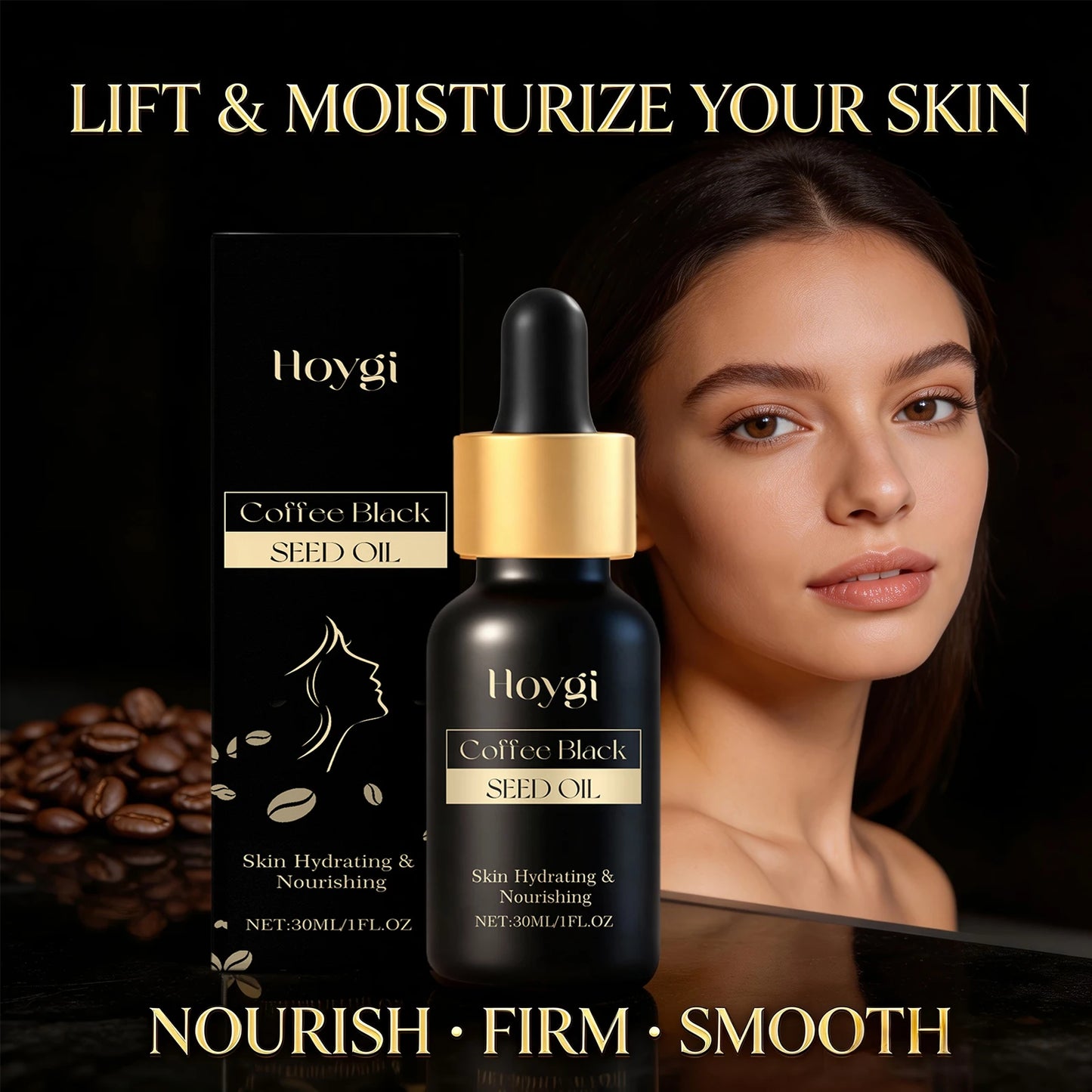 Coffee Black Seed Oil for Face Repair Anti Dryness Nourishing Moisturizing Skin Lifting Firming Improve Sagging Hydrating Care Peaceful Pleasures Health and Wellness