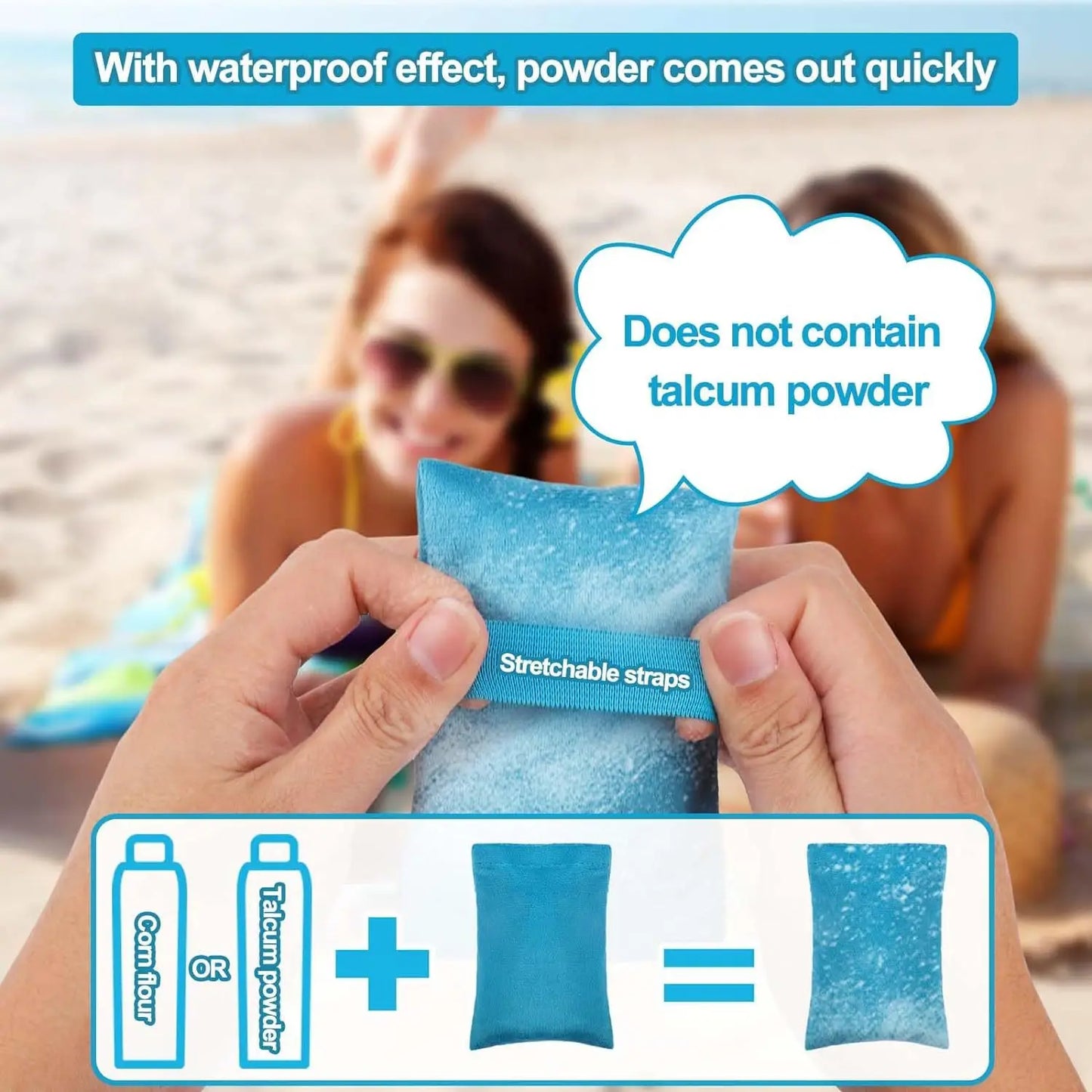Beach Sand Removal Bag | Coral Fleece Powder Brush for Camping