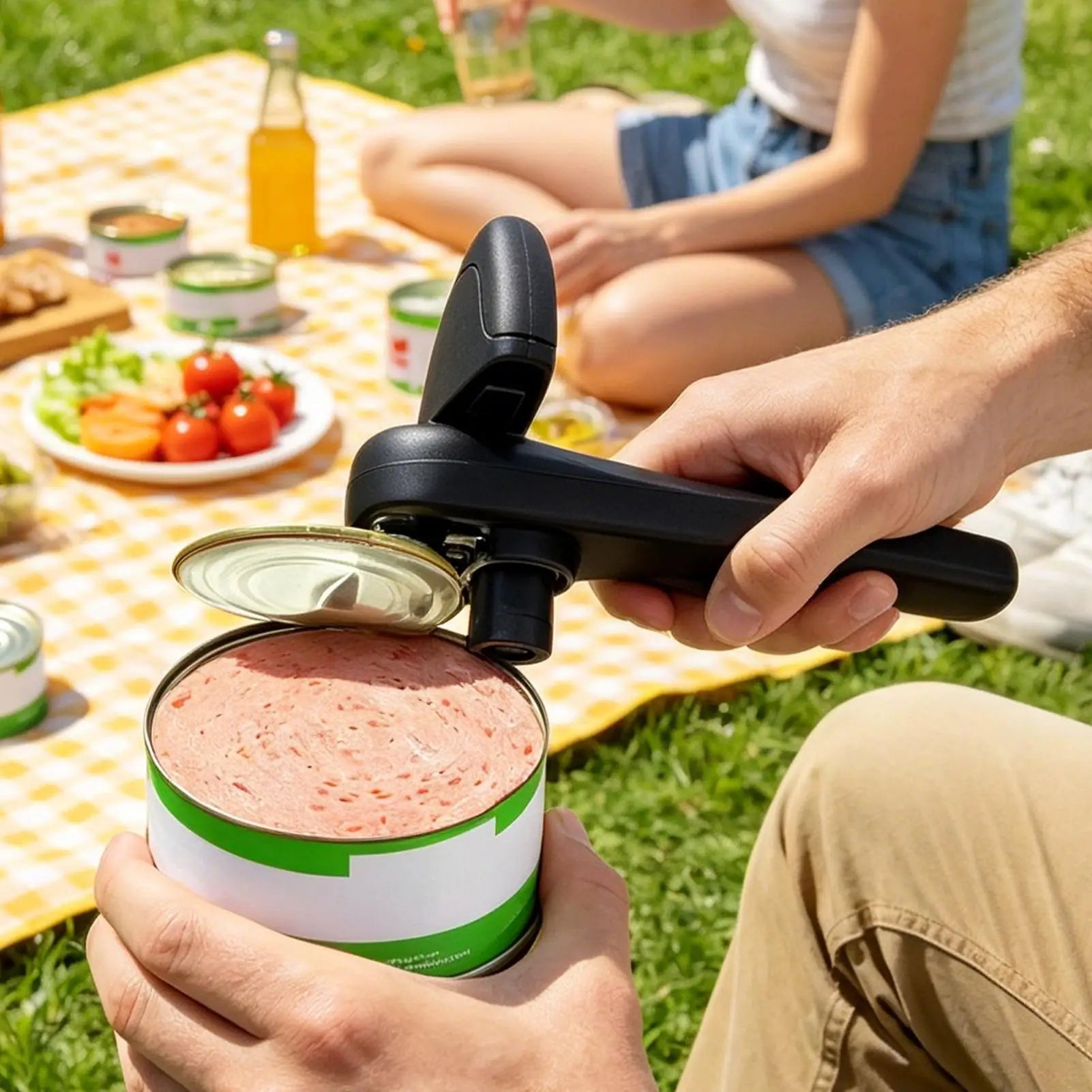 4-in-1 Manual Can Opener with Anti-Slip Ergonomic Handle Manual Can Opener Peaceful Pleasures Health and Wellness