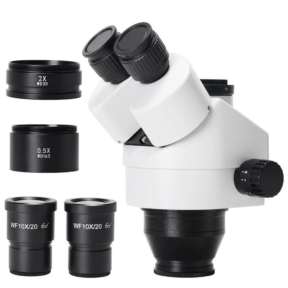 7-45X White Three Eye Binocular Microscope Lens Head Continuously Variable Magnification Peaceful Pleasures Health and Wellness