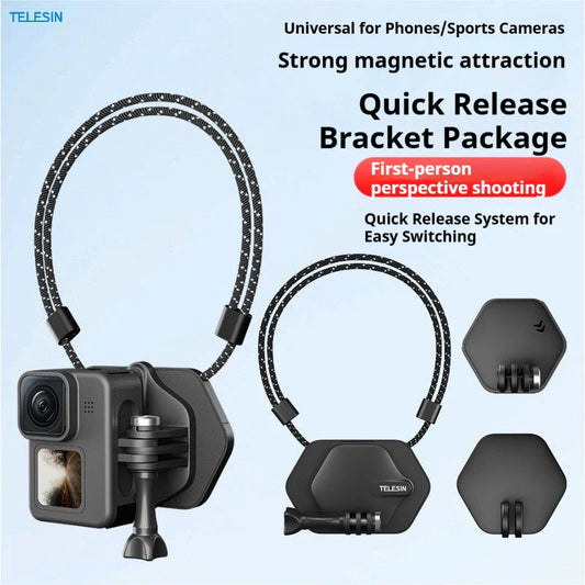 TELESIN Magnetic Neck Mount for GoPro, DJI & Insta360 Action Camera Mount Oasis Select
