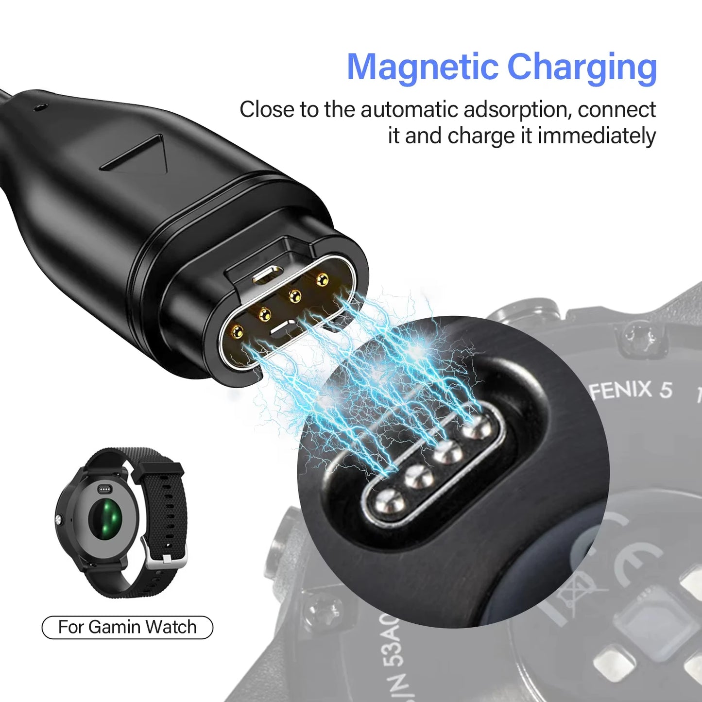 USB-C Fast Charging Cable for Garmin Venu, Fenix & Forerunner Peaceful Pleasures Health and Wellness