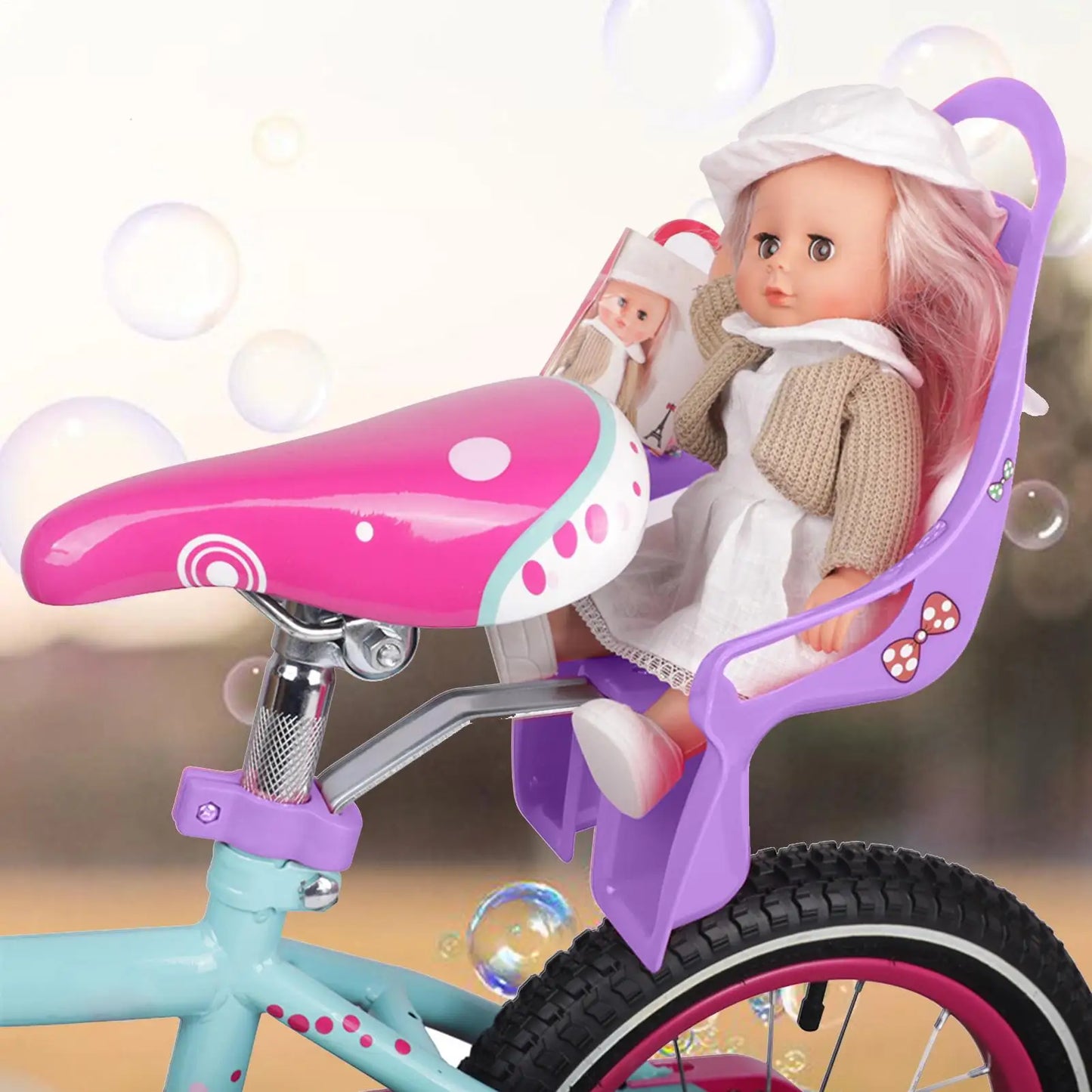 Kids Bike Doll Seat with Stickers – Universal Bicycle Accessory