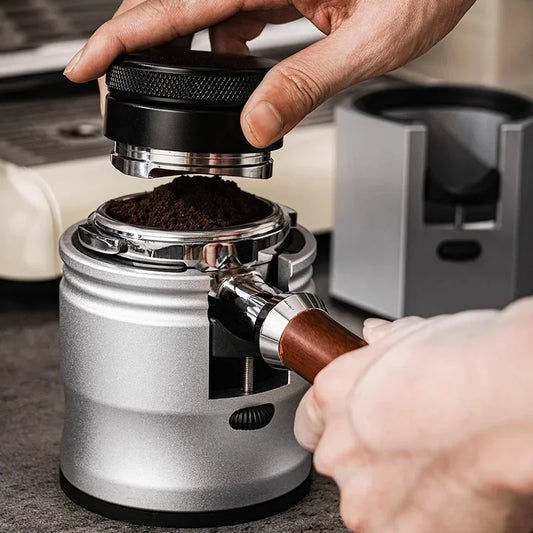 Coffee Portafilter Holder Espresso Tamper Stand Base Adjustable Aluminum Coffee Handle Tamper For 51/53/58mm Portafilters Tools Peaceful Pleasures Health and Wellness