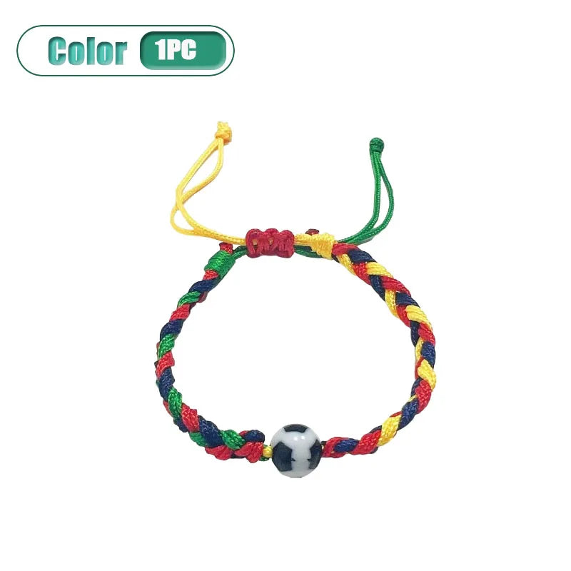 Colorful Woven Football Bracelet | Sports Fan Souvenir 1–8 Pcs