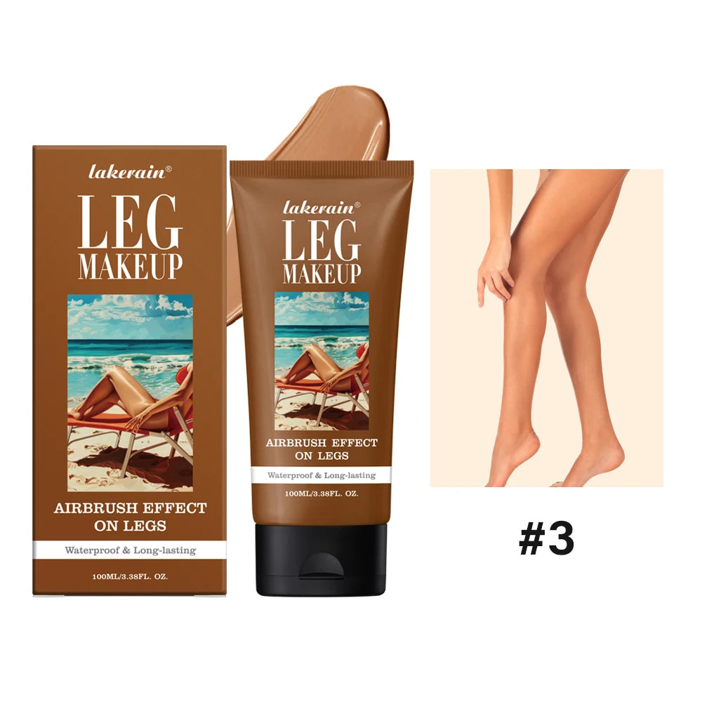 Body Foundation 100ml Tan Leg Makeup Lotion Even Skin Tone Waterproof Long Lasting Body Tanning Cream Medium Bronze Leg Makeup Peaceful Pleasures Health and Wellness color3 100ml