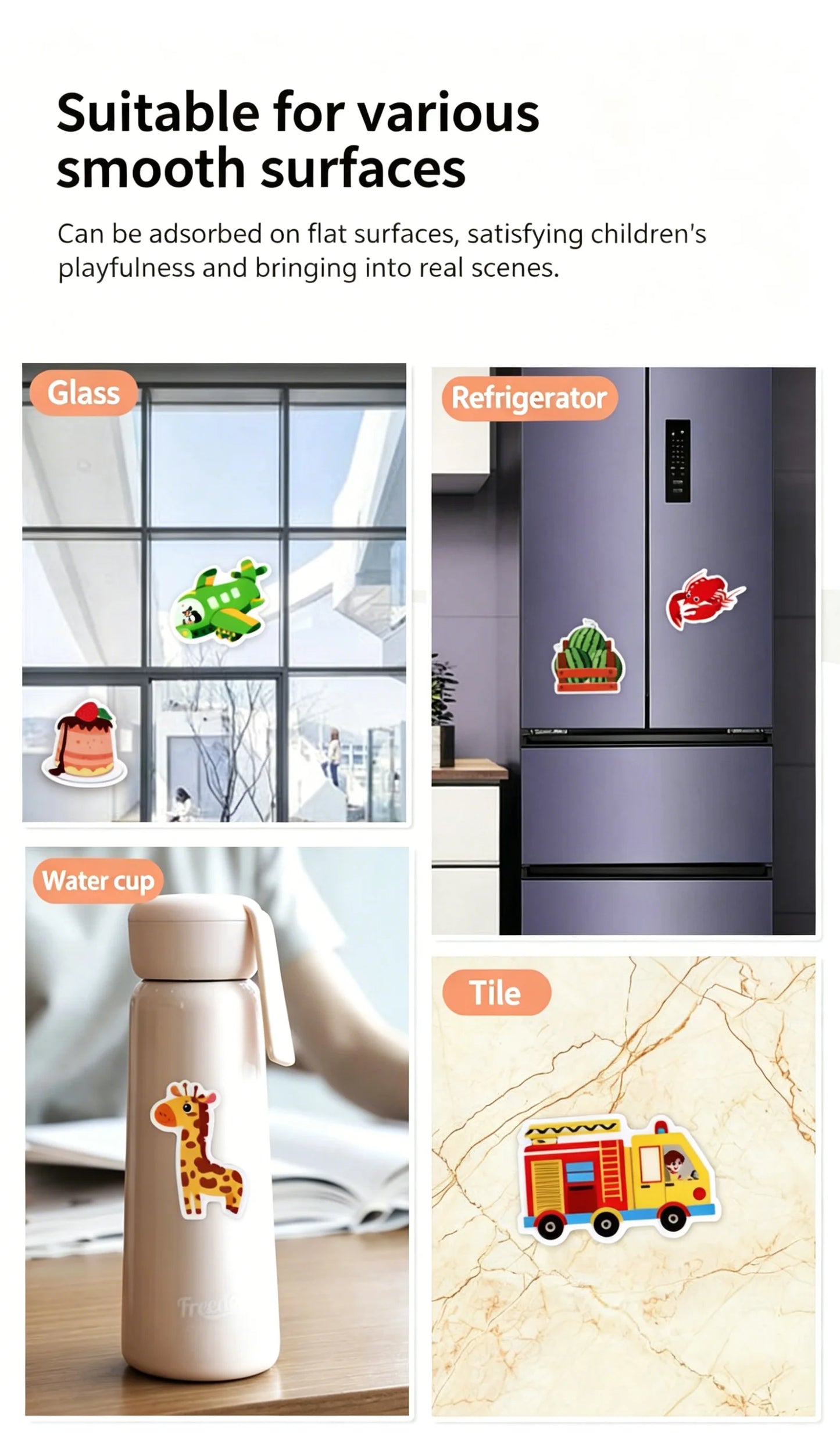 Reusable Sticker Books Kids Ages 3-6 Portable Travel Activity Book