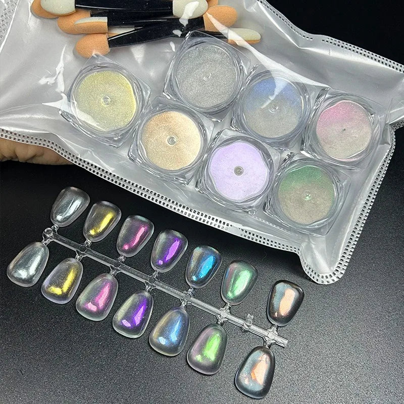 Icy Aurora Holographic Nail Glitter Powder | Polarizing Shine 1g