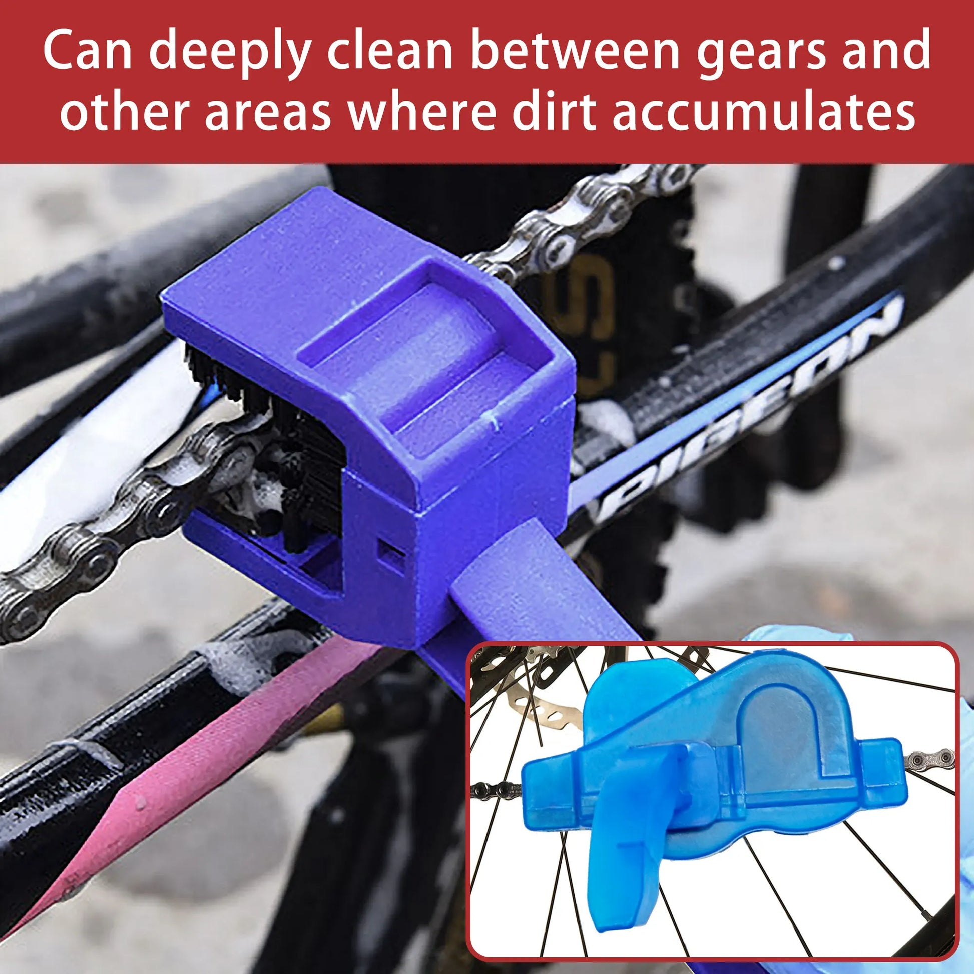 Bike Chain Cleaner, Bike Cleaning Kit, Chain Cleaner for Cycling, Suitable for Mountain Bike, Road Bike, BMX for Drivetrain Peaceful Pleasures Health and Wellness