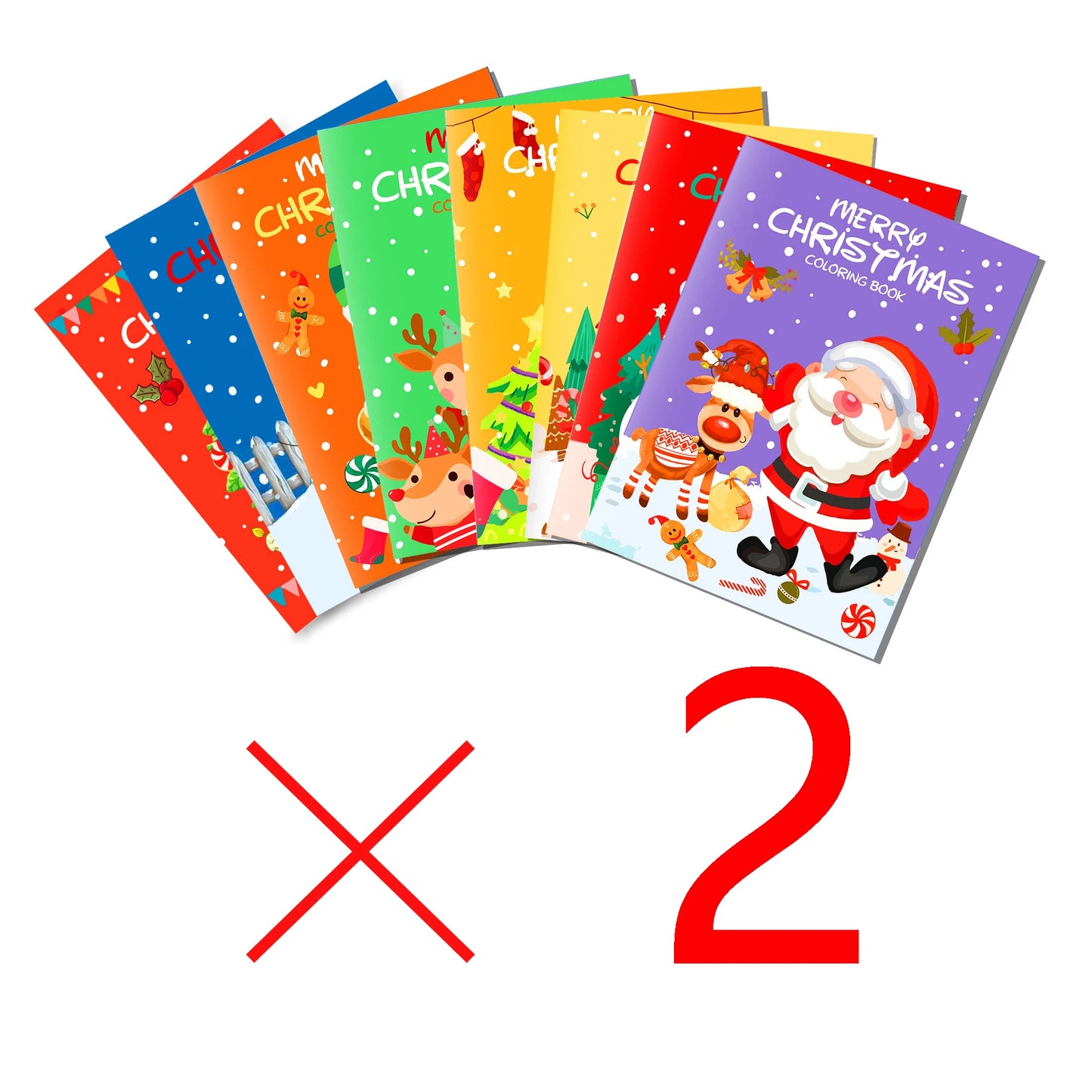 Two Sets Christmas Diy Colorful Cartoon Drawing Books Picture Book