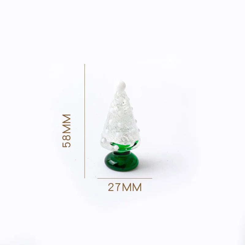 Glass Crystals Christmas Tree Figurine Statue Table Ornaments Christmas Tree Miniature Mini Handmade Crystals Ornaments decor Peaceful Pleasures Health and Wellness SD01014