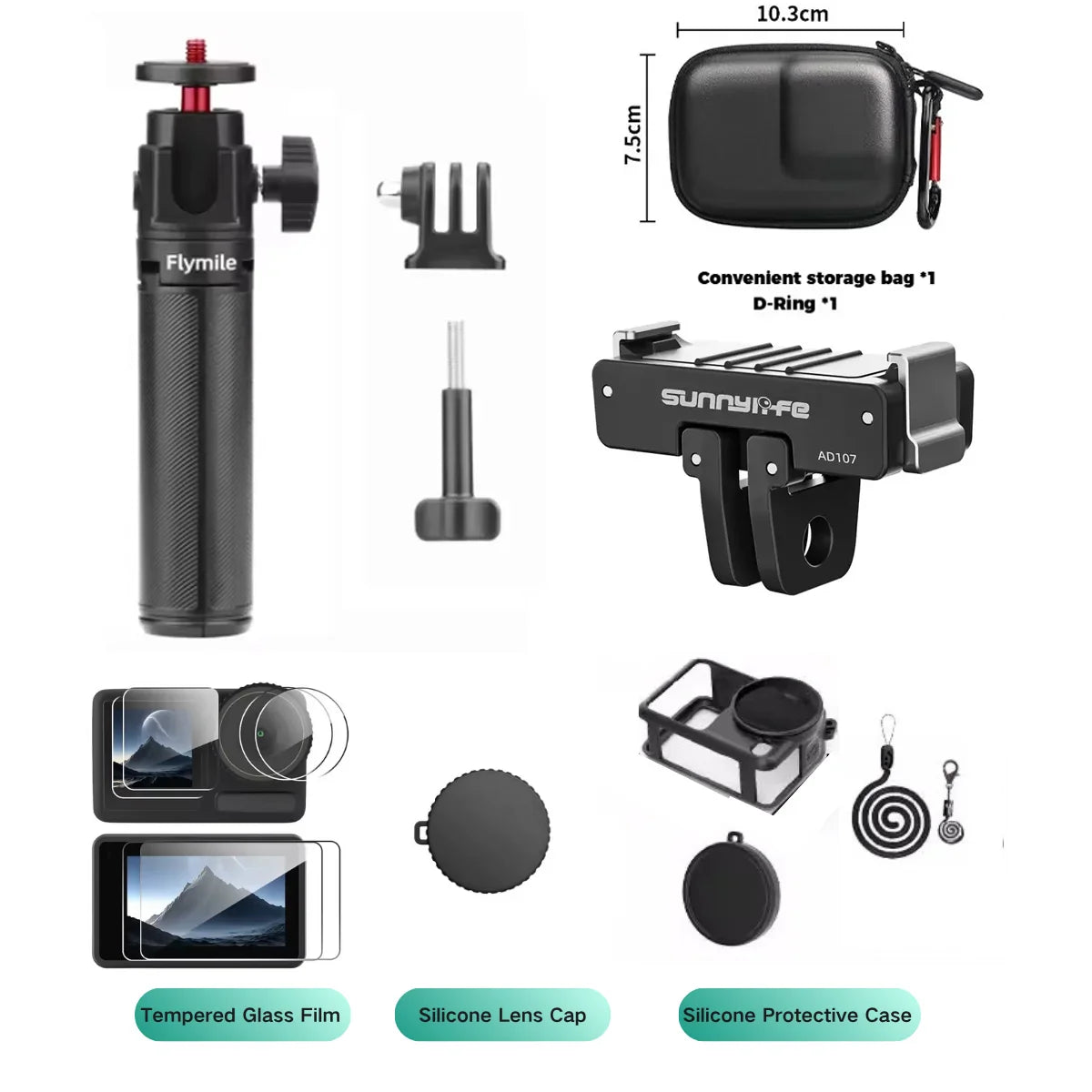 Desktop Selfie Stick & Tripod Extension Pole for DJI Action 6